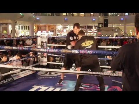 SCOTT QUIGG PADWORK WITH TRAINER JOE GALLAGHER @ FRAMPTON v QUIGG