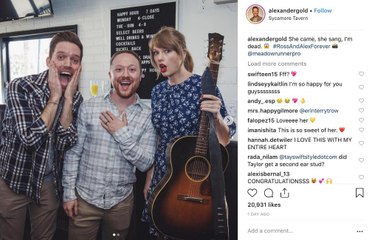Taylor Swift surprises couple with engagement party performance