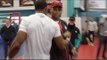ANTHONY JOSHUA TRAINING HARD FOR PARKER GREETED BY GB TEAM MATE & SPARRING PARTNER BIG FRAZER CLARKE