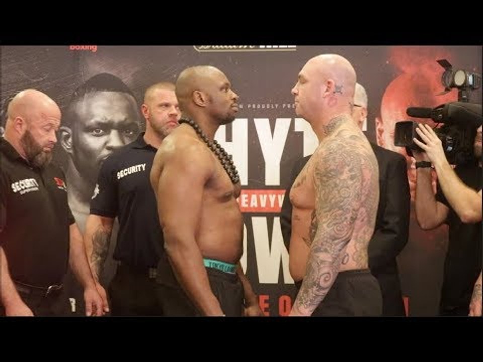 SLIGHTLY INTENSE! - DILLIAN WHYTE v LUCAS BROWNE - OFFICIAL WEIGH IN & HEAD TO HEAD / WHYTE v BROWNE