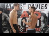 GARY RAE v LUIS ESPINOSA - OFFICIAL WEIGH IN & FACE OFF / TAYLOR v DAVIES UNDERCARD