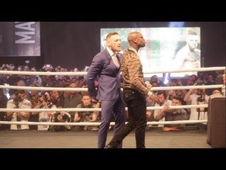 CONOR McGREGOR TROLLS FLOYD MAYWEATHER WITH HIS TRADEMARK WALK & CRAZY HANDS DANCE