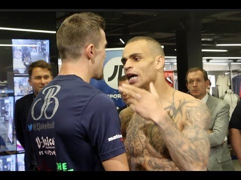 JAKE BALL & JOE SHERRIFF TRADE WORDS @ WEIGH -IN (@ JD SPORTS) / NXTGEN / BALL v SHERRIFF
