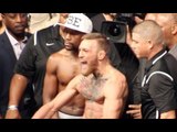 CONOR McGREGOR SCREAMS IN FLOYD MAYWEATHER'S FACE DURING HEAD TO HEAD / THE FINAL FACE OFF