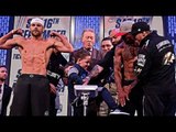 (WOW) LOW BLOW! -BILLY JOE SAUNDERS SON PUNCHES WILLIE MONROE JR IN THE BALLS & KICKS HIM @ WEIGH IN