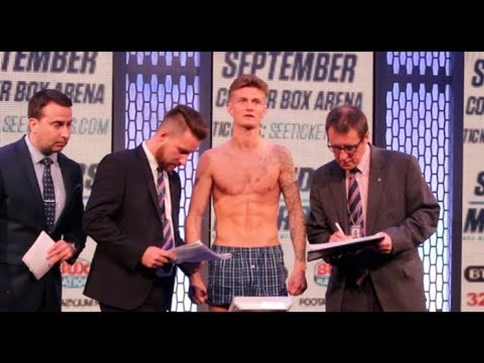 ARCHIE 'SHARP-SHOOTER' SHARP v IMRE NAGY - OFFICIAL WEIGH IN VIDEO / SAUNDERS v MONROE JR