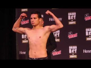 DAMON ALLEN v LOUIS CRUZ - OFFICIAL WEIGH IN & HEAD TO HEAD / GOLDEN BOY BOXING ON "ESPN"