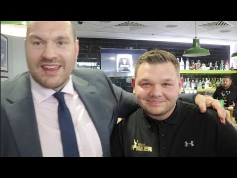 WHEN TYSON FURY MET JOSEPH PARKER TRAINER KEVIN BARRY * & HIS SON - (EXCLUSIVE FOOTAGE)