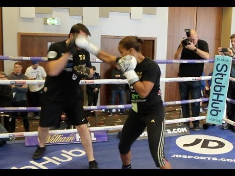 PUNCHING MISS GB! - NATASHA JONAS SHOWS HER SPEED & POWER ON PADS WITH JOE GALLAGHER