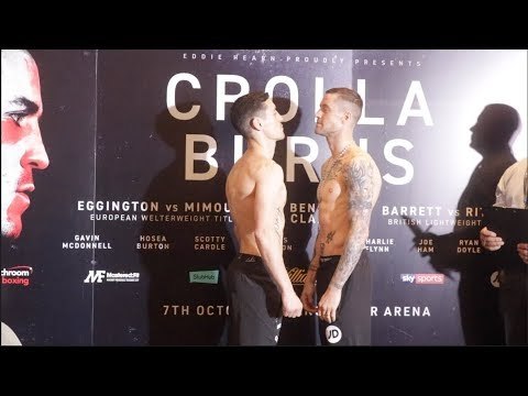 ANTHONY CROLLA v RICKY BURNS - OFFICIAL WEIGH IN & HEAD TO HEAD / CROLLA v BURNS