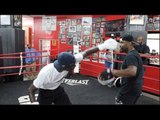 EXPLOSIVE! MAYWEATHER PROMOTIONS FUTURE STAR RICHARDSON HITCHINS SMASHES THE PADS IN NYC