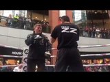 ZZ GOING TO THE TOP? - RICKY HATTON'S ZHANAT ZHAKIYANOV HAMMERS THE PADS AHEAD OF BURNETT CLASH