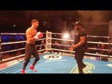EXPLOSIVE! FRANK BUGLIONI SMASHES THE PADS / W TRAINER DON CHARLES IN CARDIFF / JOSHUA v TAKAM