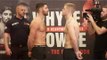 FRANK BUGLIONI v CALLUM JOHNSON - OFFICIAL WEIGH IN & HEAD TO HEAD / WHYTE v BROWNE