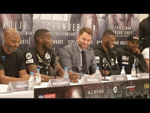 BRITISH BEEF! LAWRENCE OKOLIE v ISAAC CHAMBERLAIN (FULL & COMPLETE) PRESS CONFERENCE W/ EDDIE HEARN