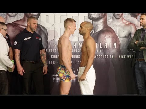 TED CHEESEMAN v CARSON JONES - OFFICIAL WEIGH IN & HEAD TO HEAD / BRITISH BEEF