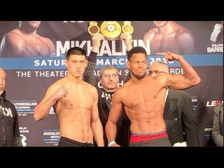RIPPED!! DMITRY BIVOL v SULLIVAN BARRERA - OFFICIAL WEIGH IN & HEAD TO HEAD / BIVOL v BARRERA