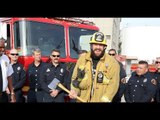WHERE'S WILDER AT? -TYSON FURY PICKS UP AXE TURNS FIREMAN FURY IN L.A, GIVES TICKETS TO FIRE HEROES