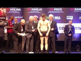 SEAN McGOLDRICK v RICKY LITTLE - OFFICIAL WEIGH IN & HEAD TO HEAD / JOSHUA v PARKER
