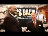 HE'S BACK! - TYSON FURY SIGNS PROMOTIONAL DEAL WITH FRANK WARREN - RETURNS JUNE 9 IN MANCHESTER