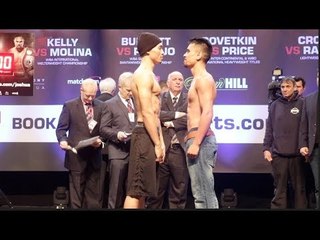 MORGAN JONES v MOSE AUIMATAGI - OFFICIAL WEIGH IN & HEAD TO HEAD / JOSHUA  v PARKER
