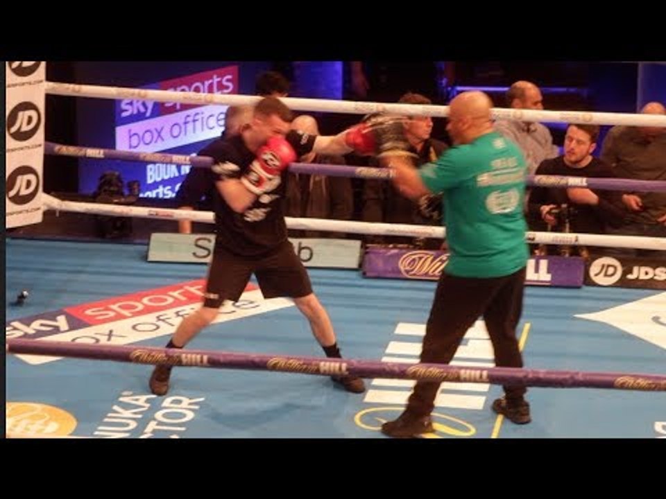 WELSH TALENT SEAN McGOLDRICK SMASHES THE PADS W/ TRAINER TONY BORG