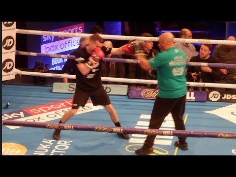 WELSH TALENT SEAN McGOLDRICK SMASHES THE PADS W/ TRAINER TONY BORG