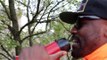 'KISS HER' - DERECK CHISORA WITH HIS MEGAPHONE PLAYS CUPID ON THE OPEN TOP BELLEW-HAYE FUN BUS