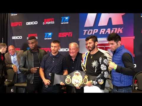 JORGE LINARES v VASYL LOMACHENKO - HEAD TO HEAD @ FINAL PRESS CONFERENCE /LINARES v LOMACHENKO