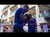 JACK CATTERALL SMASHES THE PADS WITH TRAINER JAMIE MOORE IN LEEDS / SELBY v WARRINGTON