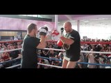 THE MACK IS BACK! - TYSON FURY INCREDIBLY BATTERS THE PADS IN JUST HIS PANTS! / FURY v SEFERI
