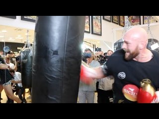 DOES HE HIT HARD? - TYSON FURY DESTROYS THE HEAVY-BAG WITH THUDDING HEAVY SHOTS