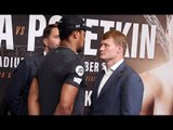 NO EMOTION! - ANTHONY JOSHUA v ALEXANDER POVETKIN - HEAD TO HEAD @ FINAL PRESS CONFERENCE