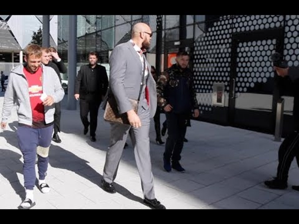 TYSON FURY & TEAM FURY ARRIVE AT PRESS CONFERENCE AHEAD OF DEONTAY WILDER CLASH / WILDER-FURY