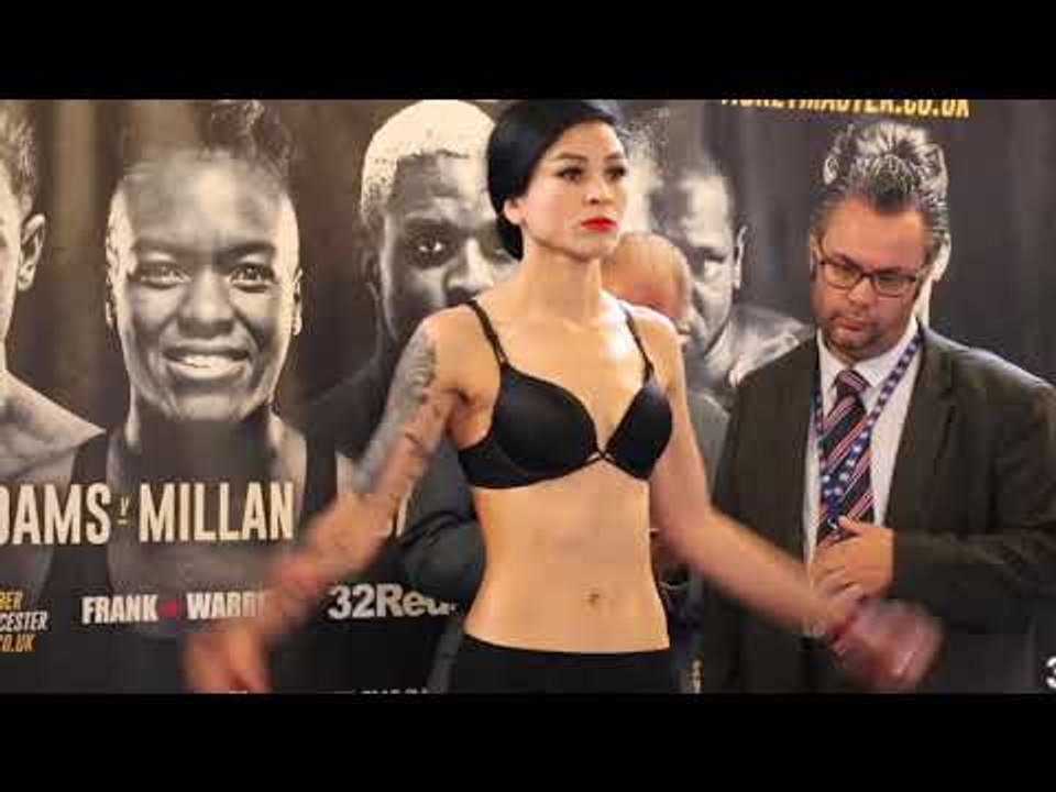 NICOLA ADAMS v ISABEL MILLAN FINAL HEAD-TO-HEAD @ WEIGH-IN / CATERALL v DAVIES / LEICESTER