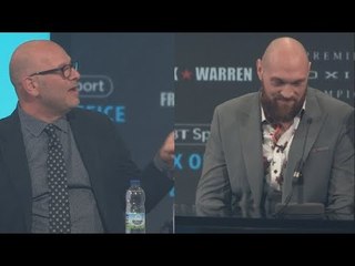 YOU'RE GETTING KNOCKED OUT!  -LOU DiBELLA TO TYSON FURY - AFTER BEING CALLED 'BALDY' - FURY RESPONDS