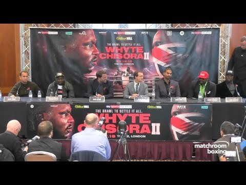 HEATED! - DILLIAN WHYTE v DEREK CHISORA *FULL & UNCUT* PRESS CONFERENCE w/ DAVID HAYE & EDDIE HEARN