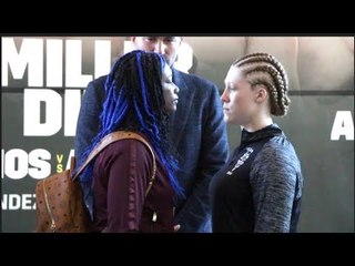 IS SHE FAZED? - STONE COLD CLARESSA SHEILDS ATTEMPTS TO PUT THE STARE ON HANNAH RANKIN IN PRESSER