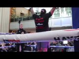 THE BODYSNATCHER! DILLIAN WHYTE GOES THROUGH PACES WITH TRAINER MARK TIBBS AT PUBLIC WORKOUT