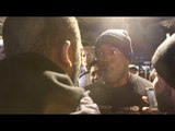 RAW BEEF! DEION JUMAH CONFRONTS LAWRENCE OKOLIE & HIS TRAINER BARRY ROBINSON IN VERY HEATED EXCHANGE