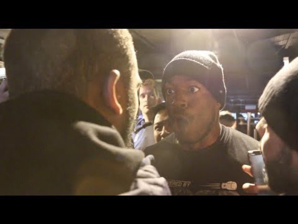 RAW BEEF! DEION JUMAH CONFRONTS LAWRENCE OKOLIE & HIS TRAINER BARRY ROBINSON IN VERY HEATED EXCHANGE