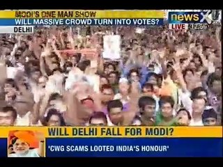 Narendra Modi addresses the rally: Congress is 'addicted' to corruption,like alcohol