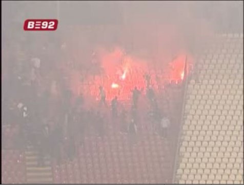 Violencia en las gradas del estadio del Estrella Roja