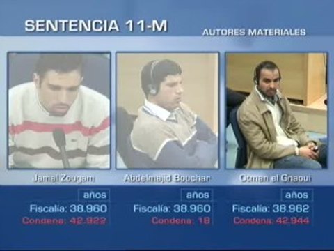 Trashorras, Zougam y Ganout principales responsables de los atentados