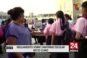 Reglamento sobre uniforme escolar no es claro