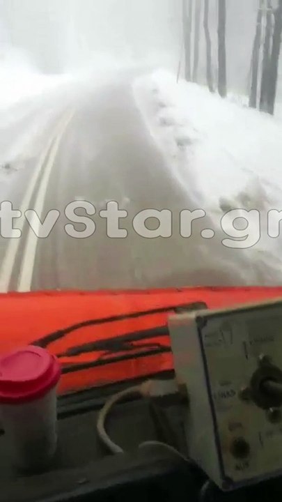 Τα πρώτα χιόνια της Ωκεανίδος στην Εύβοια