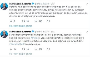 Kocamaz'ın DP'den Büyükşehir Adaylığına İtiraz Edildi