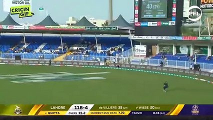 PSL 2019 Match 12- Quetta Gladiators vs Lahore Qalandars - PEL Fall of Wickets