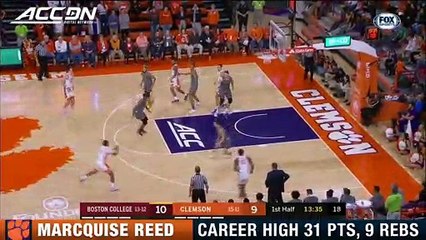 Clemson's Marcquise Reed Comes Up Big vs. Boston College