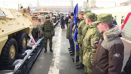 Un tren de gira por Rusia con "trofeos de guerra" de Siria